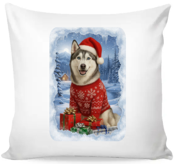 Povlak na polštář vánoční Sibiřský husky0